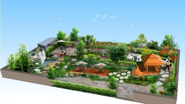 屋頂花園效果圖片